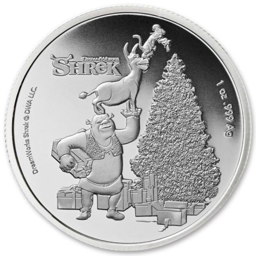 【3 Day Ship】2021 (New) Fiji Shrek Christmas Silver 1 oz Coin