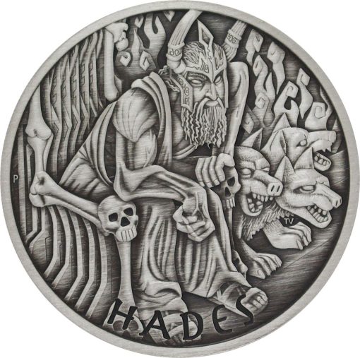 2021 (New) Tuvalu Gods of Olympus「Hades」Antiqued 1 oz .999 Silver $1 Coin