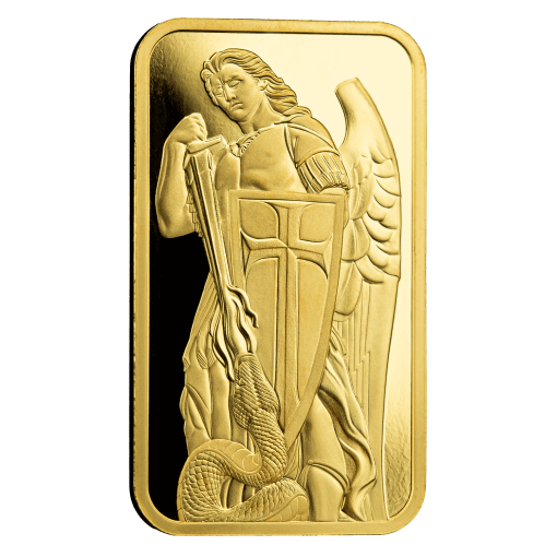 【3 Day Ship】(New) 1 oz Pure 24K Gold Bar Archangel Michael .9999 CERTI-LOCK® Assay - Image 3