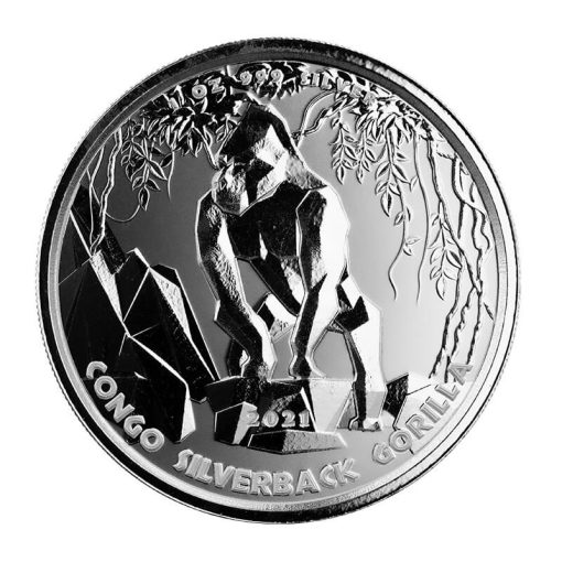 2021 (New) Congo Silverback Gorilla Silver 1 oz Coin