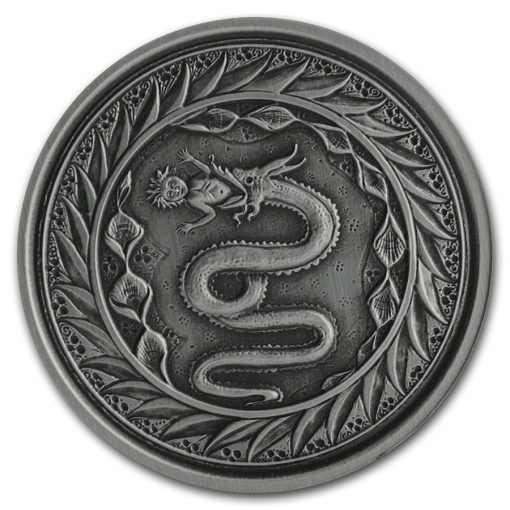 2020 (New) Samoa serpent 1 oz 99.9% Pure Silver Coin (Antique Finish)