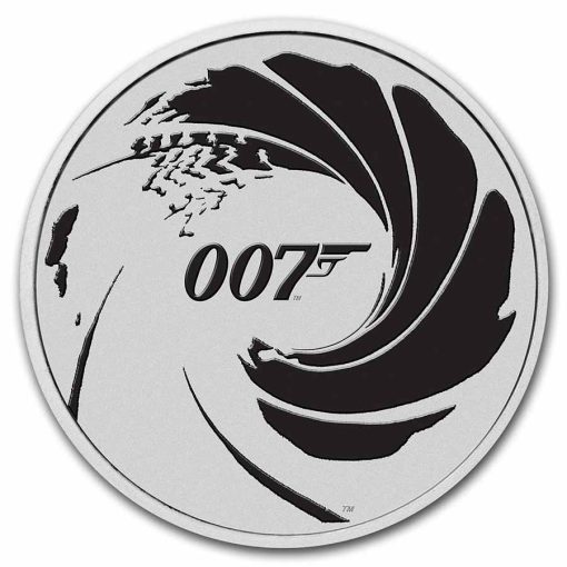 2022年 (新品) ツバル「ジェームズ ボンド・007」純銀 1オンス ブラックカラー 銀貨