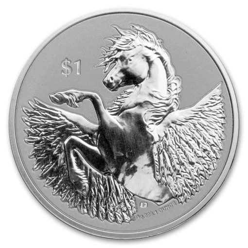 2021 (New) British Virgin Islands Reverse Cameo Pegasus 1 oz .999 Silver Coin