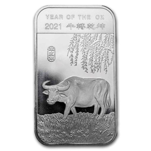 2021 (New) Pure .999 Silver Year of the Ox Lunar Bar 1 oz・1 Bar