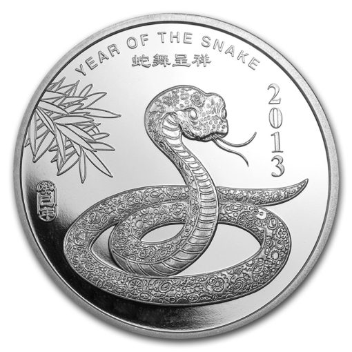 2013 (New) Pure .999 Silver Year of the Snake Lunar 1 oz Medal