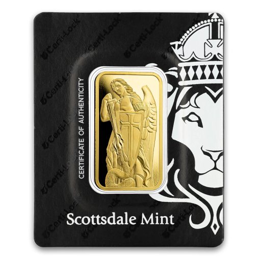 【3 Day Ship】(New) 1 oz Pure 24K Gold Bar Archangel Michael .9999 CERTI-LOCK® Assay