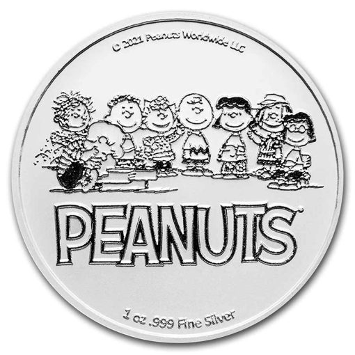 2021 (New) Peanuts - Charlie Brown 1 oz 99.9% Pure Silver Coin - Image 2