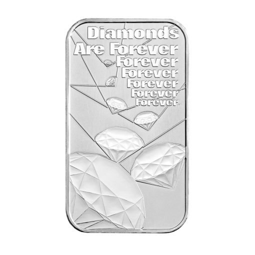 2022 (New) Great Britain James Bond 007 Diamonds Are Forever Silver 1 oz bar - Image 2