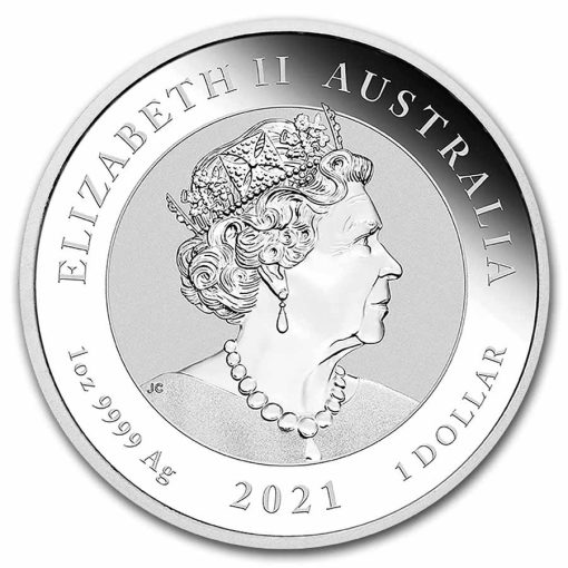 2021 (New) Australia 1 oz Dragon 99.99% Pure Silver Coin Color in Capsule - Image 2