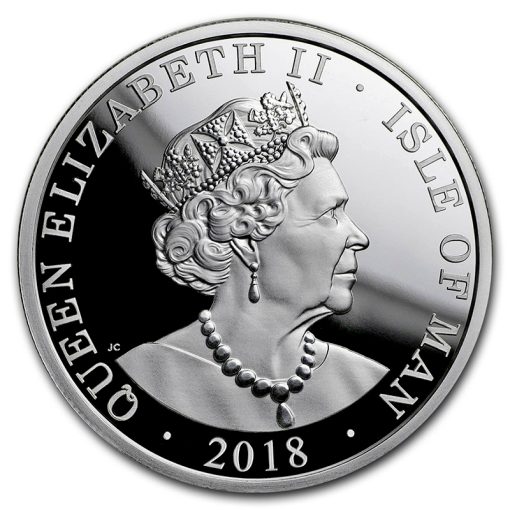 2018 (New) Isle of Man Noble Proof 1 oz Silver Coin in Capsule - Image 2