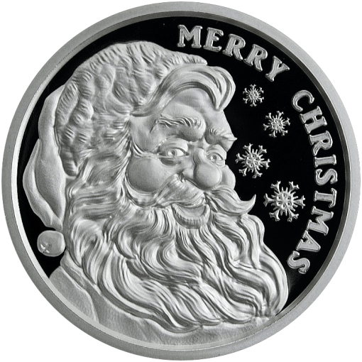 【3 Day Ship】(New) 1 oz Merry Christmas 2020 Santa 1 oz Proof Silver Round