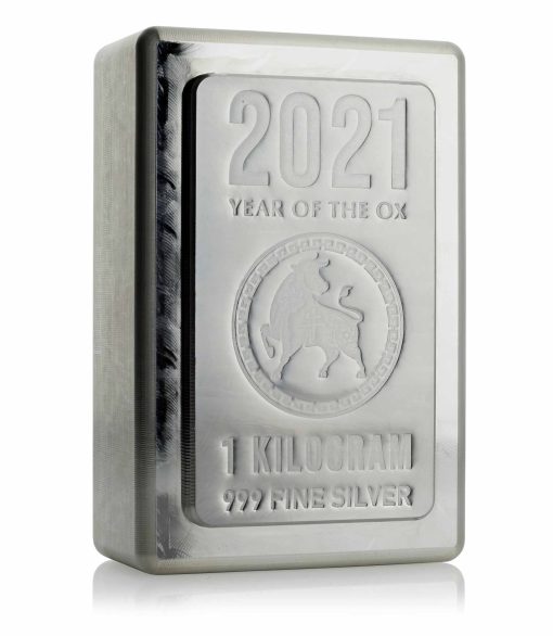 【3 Day Ship】2021 (New) 1 Kilogram .999 Pure Silver「 Year of Ox Lunar 」Heraeus Bar