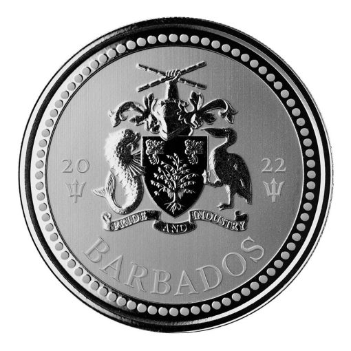 2022 (New) Barbados Trident Silver 1 oz Coin - Image 2