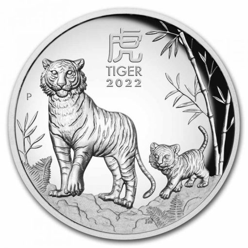 2022 (New) Australia Lunar Year of the Tiger Silver 5 oz Proof Coin