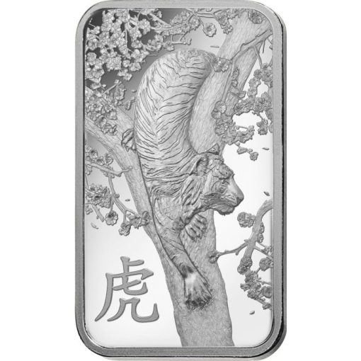 2022 (New) Pamp Lunar Year of the Tiger Silver 1 oz Bar - Image 3