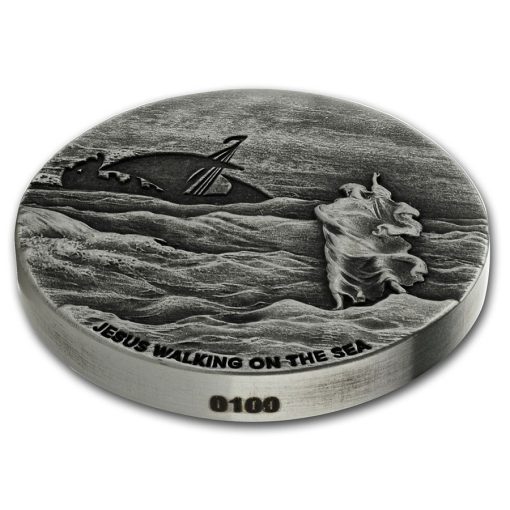 2020 (New) Bible Series Jesus Walks on the Sea 2 oz Silver 62.2g Coin - Image 3