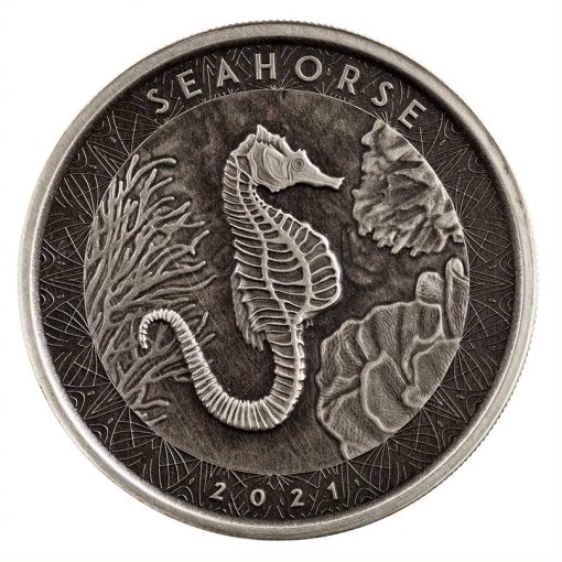 2021 (New) Samoa Seahorse Silver 1 oz Antique Coin