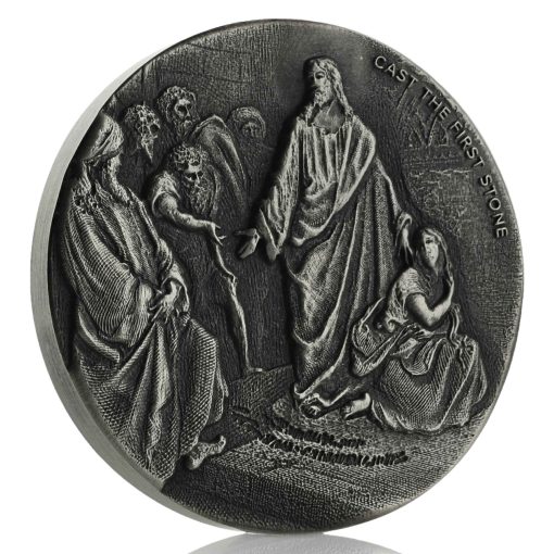 2019 (New) Bible Series Cast the First Stone 2 oz Silver 62.2g Coin - Image 3