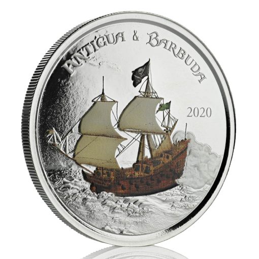 2020 (New) Color Proof Pirate Ship・Rum Runner 1 oz  .999 Silver Coin - Image 4