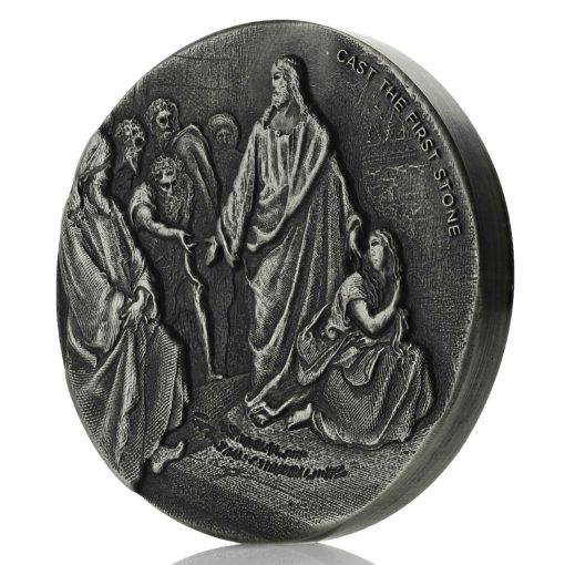 2019 (New) Bible Series Cast the First Stone 2 oz Silver 62.2g Coin - Image 4