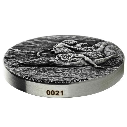 2019 (New) Bible Series Samson Slays Lion Barehanded 2 oz Silver 62.2g Coin - Image 5