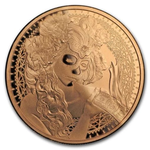 2017 (New)「La Muerte del Dólar」1oz  Copper Medallion .999 Round