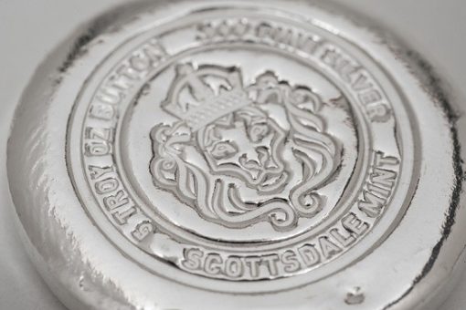 (New) Scottsdale Round「Button」Silver 5 oz Bar - Image 3