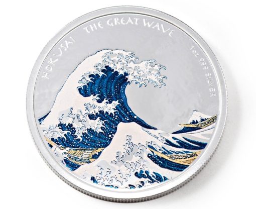 2017 (New) Fiji $1 Color Proof  Katsushika Hokusai Great Wave 1oz Silver Coin