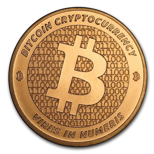 (新品) アメリカ「ビットコイン・BTC」純銅 赤金 1常衡オンス メダル