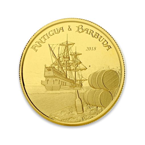 【3 Day Ship】2018 (New) 1 oz 24K Gold Coin Pirate Ship・Rum Runner in Assay CERTI-LOCK®