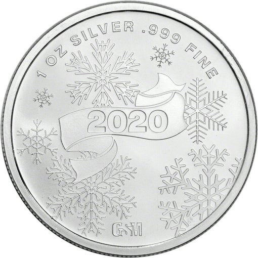 (New) 1 oz Merry Christmas  2020 Santa 1 oz Silver Round - Image 2