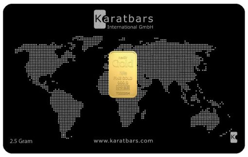 (New) German .9999 Pure Gold Classic KARATBAR 2.5 gram 24K・1 Card