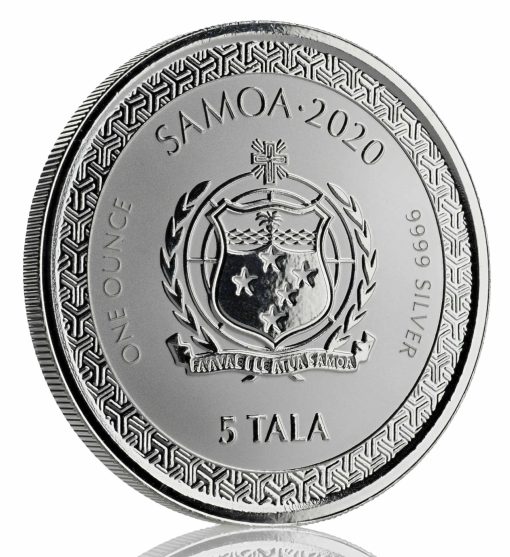 2020 (New) Samoa「MOMOTARO & ONI」UKIYOE 99.99% Pure Silver 1 oz Coin - Image 2