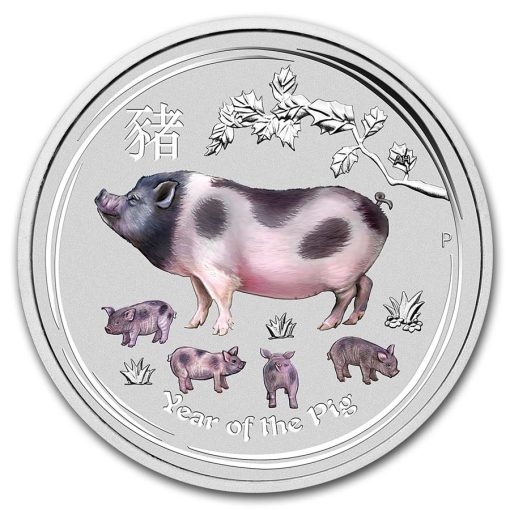 2019 (New) Australia Color Year of the Pig Lunar Perth 1 oz Silver Coin