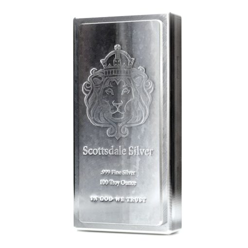 【3 Day Ship】(New) 100 oz Pure .999 Silver「King Stacker」Scottsdale Mint Bar・1 Bar