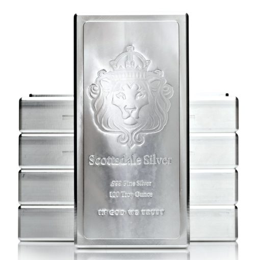 【3 Day Ship】(New) 100 oz Pure .999 Silver「King Stacker」Scottsdale Mint Bar・1 Bar - Image 3