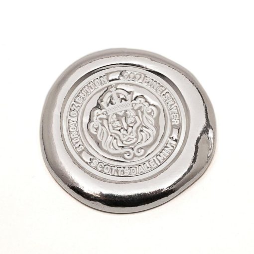 (New) Scottsdale Round「Button」Silver 5 oz Bar