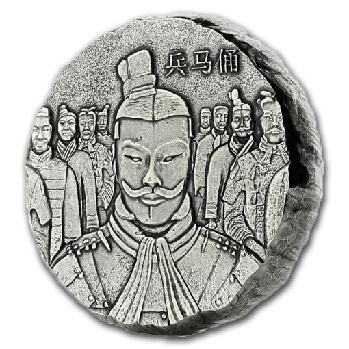 2018年 (新品) フィジー「中国秦始皇帝・兵馬俑」純銀 5オンス アンティーク 銀貨 - 画像 (3)