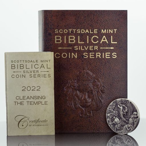 2022 (New) Biblical Series Cleansing the temple Silver 2 oz Antique Proof Coin