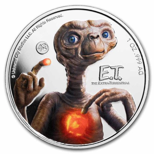 2022年 (新品) ニウエ「E.T. イーティー 40周年」純銀 1オンス プルーフ 銀貨 - 画像 (2)