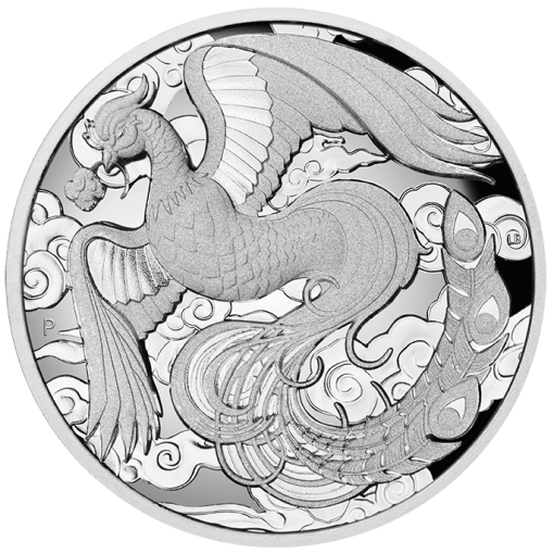 2022 Australia Chinese Myths and Legends Phoenix Silver 2 oz High Relief Proof Coin - Image 2