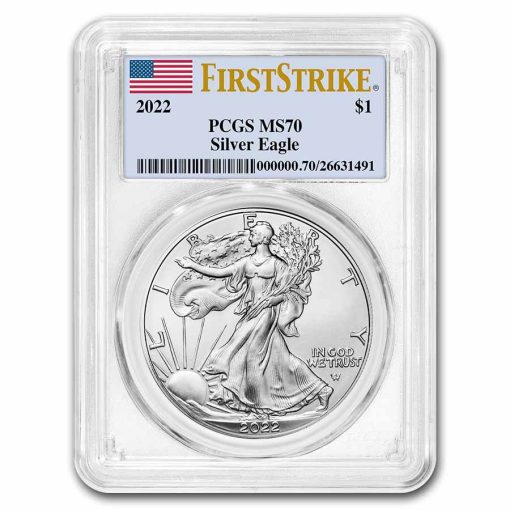 2022 (新品) アメリカ「イーグル・ウオーキング リバティ」純銀 1オンス 銀貨 PCGS MS70 (ファーストストライク)