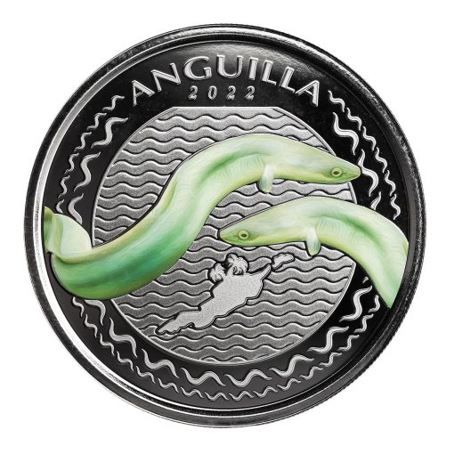 2022 (New) Anguilla Eel Silver 1 oz Color Coin