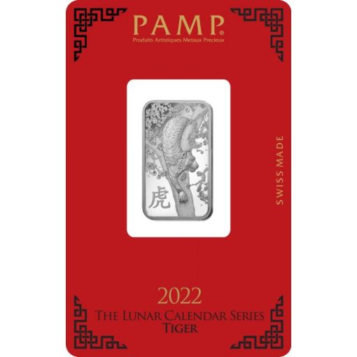 2022 (New) PAMP Lunar Year of the Tiger Silver 10 gram bar