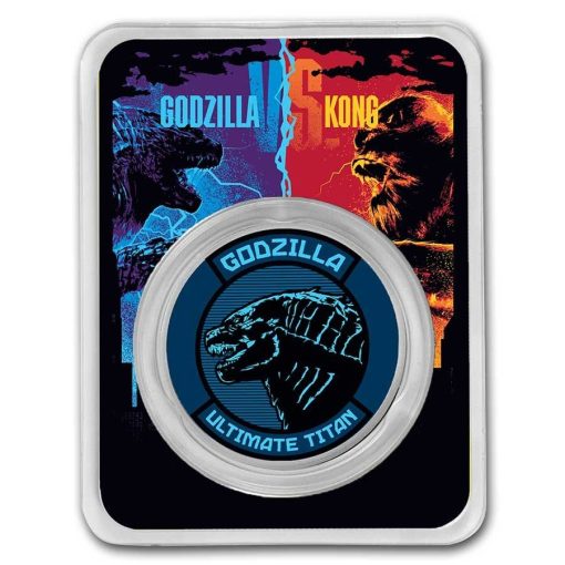 2021 (New) Niue Godzilla Vs Kong godzilla Silver 1 oz Colorized Coin