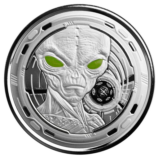 2022 (New) Ghana Alien Pure Silver 1 oz Proof Coin