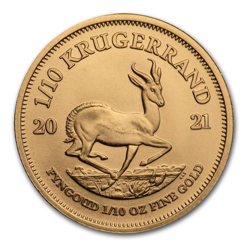 2021 (New) South Africa Krugerrand 1/10 oz Gold Coin