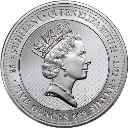 2022 (New) St. Helena Queen's Virtues Victory Silver 5 oz Coin - Image 2