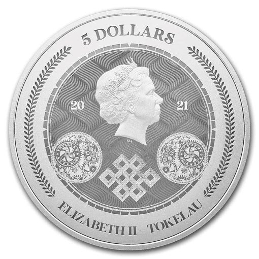 2021 (New) Tokelau Chronos Silver 1 oz Coin - Image 2