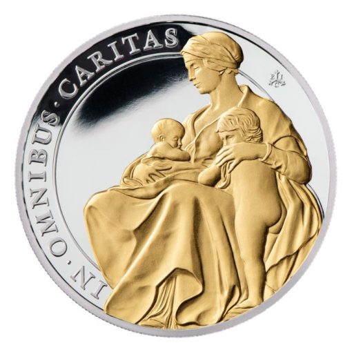 2022 (New) St Helena The Queen's Virtues Charity Silver 1 oz Gilded Proof Coin